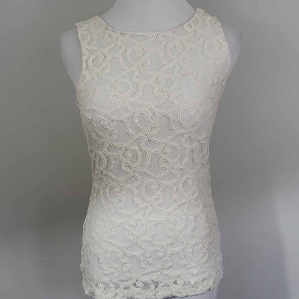 Banana Republic Tank, cream lace